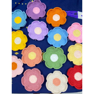  Đế lót ly bằng len Đế lót ly handmade Đế lót ly bông hoa 