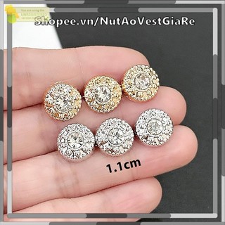 Set 10 Cúc Áo Nhỏ Dành cho Sơ Mi Size 1.1cm, cúc nhựa có chân khâu, đính hạt xinh xắn