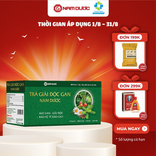 Trà giải độc gan Nam Dược (hộp 20 gói x1,5g) thanh nhiệt, giải độc, bảo vệ tế bào và tăng cường chức năng gan