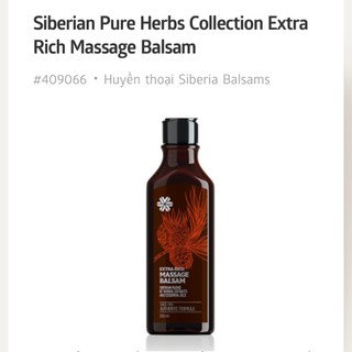 Dầu massage siberian wellness extra rich massage balsam, chăm sóc và dưỡng da toàn thân, chai 250ml