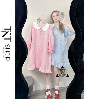ĐẦM BIGSIZE FORM BABYDOLL SỌC ĐUÔI CÁ [TNT SHOP BIGSIZE 60KG 90KG]