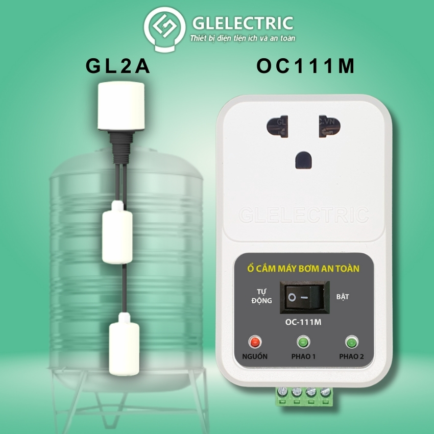 Bộ Phao điện tử bồn nước 12V-1KW không sử dụng công tắc cơ khí- Combo phao điện tử GL2A và SRF111M