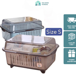 Rổ Úp Bát Có Nắp Kèm Khay Thoát Nước Size S, Rổ Úp Chén Để Đồ Ăn Dặm Cho Bé Size S(1621)