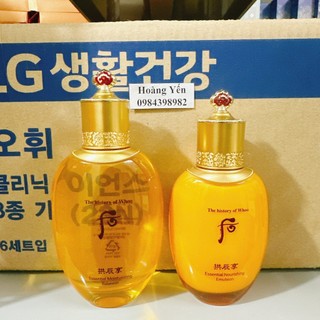 [TÁCH SÉT] Cặp nước hoa hồng 150ml + sữa dưỡng 110ml whoo vàng, dưỡng da chống lão hoá, LG Hàn Quốc