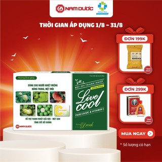 Bột sủi thanh nhiệt Livecool Nam Dược không đường hộp 10 gói giảm nhiệt miệng nóng trong,thanh nhiệt