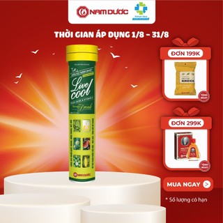 Viên sủi thanh nhiệt Livecool Nam Dược hương dưa gang 16 viên x4g hỗ trợ giảm nhiệt miệng nóng trong, giải độc, mát gan
