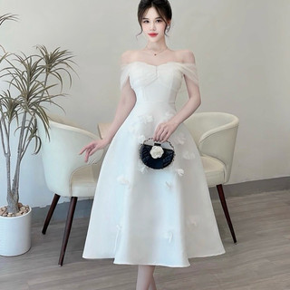 Váy trễ vai phối lưới ngọc