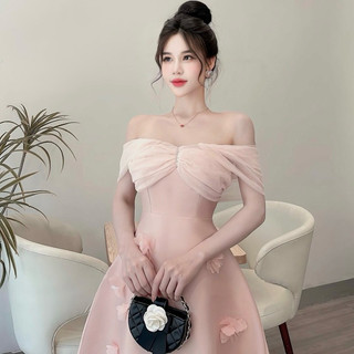 Váy trễ vai phối lưới ngọc