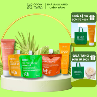 Set mini du lịch Cỏ Cây Hoa Lá Dầu gội xả gừng sả 30ml Sữa tắm gừng nghệ Sữa rửa mặt nhỏ gọn tiện lợi