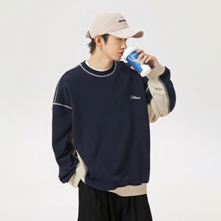 Áo thun dài tay unisex form rộng Sweater phong cách Retro L3863