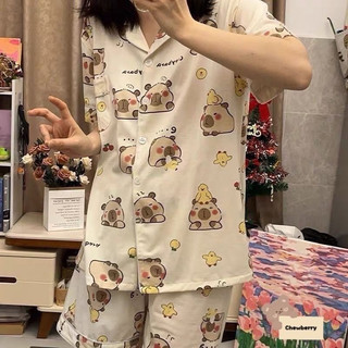Đồ ngủ pijama mặc nhà dễ thương quần Đùi cộc tay Kate thô (Msp02)