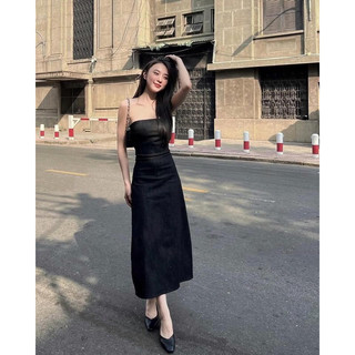 đầm cúp ngực form chữ a maxi