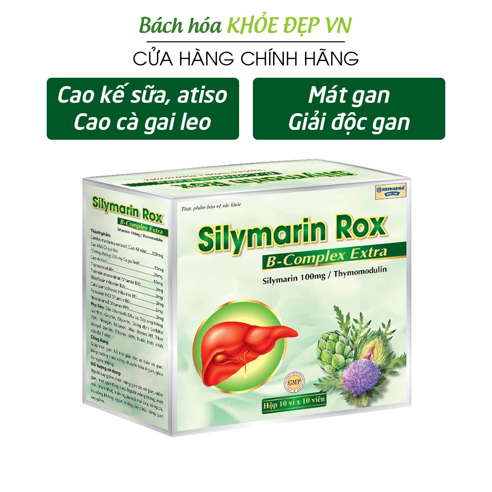 Viên uống bổ gan, giải độc gan, tăng cường chức năng gan Silymarin B-complex Extra - 100 viên