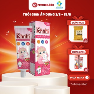 Kem đánh răng thảo dược Ích Nhi hương dâu tuýp 50g cho bé dưới 6 tuổi nuốt được, bảo vệ răng sữa, ngừa sâu răng cho bé