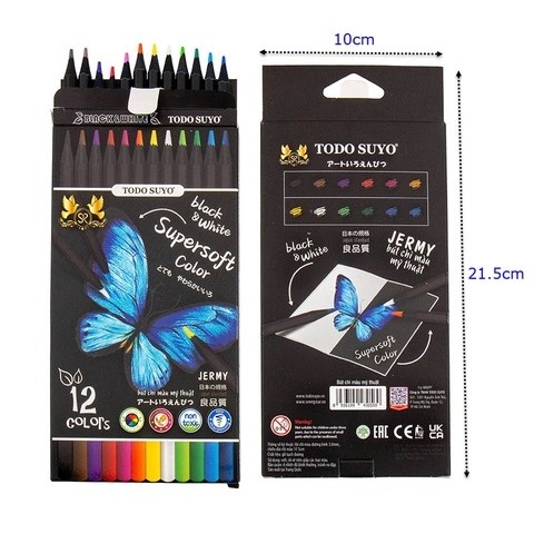 Hộp 12 Bút Chì Màu Mỹ Thuật Jermy Hiệu Todo Suyo Cao Cấp