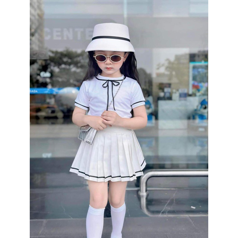 Set chân váy xếp ly cho bé