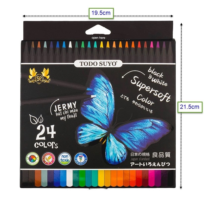 Hộp 24 Bút Chì Màu Mỹ Thuật Jermy Hiệu Todo Suyo Cao Cấp