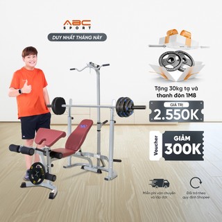 Giàn tạ đa năng ABCSport HG02 tùy chỉnh độ cao ghế tập, điều chỉnh trọng lượng tạ