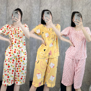 Bộ đồ lanh -  vải Tole tay ngắn quần lửng