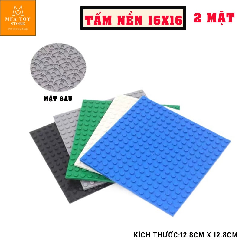 Đồ chơi lắp ráp swat army , mô hình đồ chơi - Tấm nền base 16x16 cứng màu xám nhạt ( 2 mặt )(MFA LEG