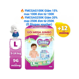 Tã quần Bobby mới Mega Jumbo M120, L96, XL84, XXL76 Gạo non. M120, L104, XL92, XXL84 - Lõi nén thần kì 3mm