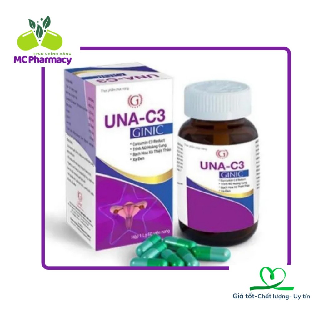 UNA C3 Ginic - Hỗ trợ hạn chế sự phát triển u xơ tử cung lành tính, u xơ phì đại lành tính tuyến tiề