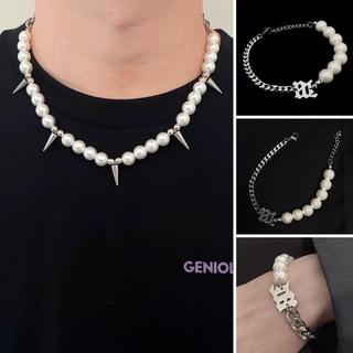 Combo vòng cổ vòng tay ngọc trai unisex phong cách cá tính - Vòng Cổ Kone + Vòng Tay Chữ M