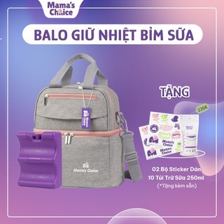 Balo Bỉm Sữa Giữ Nhiệt Mama’s Choice Đa Năng, Giữ Nhiệt Bình Sữa, Đựng Đồ Cho Mẹ Bé, Thiết Kế 2 Tầng, Chất Liệu Cao Cấp