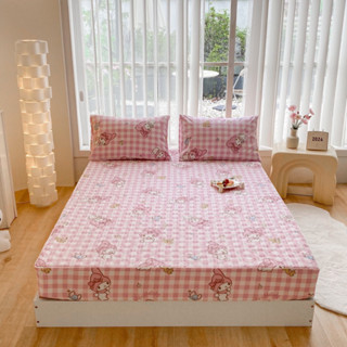 Bộ ga gối cotton organic ga chun trần theo size gồm 3 món 100% cotton