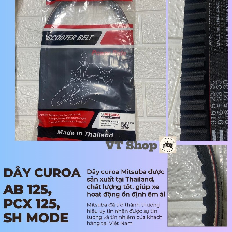 Dây curoa SH MODE,LEAD 125 chất lượng Thailand của Mitsuba