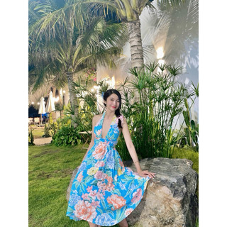 MAYBI Đầm yếm cutout dáng xòe
