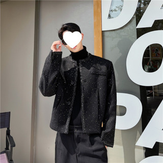 Áo Khoác Dạ Kim Tuyến Nam Cổ Tròn Viền Dây Cao Cấp Phong Cách Trẻ TRung Hottrend.