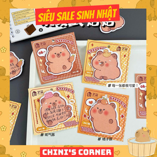 🔖vpp-giấy ghi chú🔖 sấp giấy ghi chú, giấy note hoạ tiết capybara