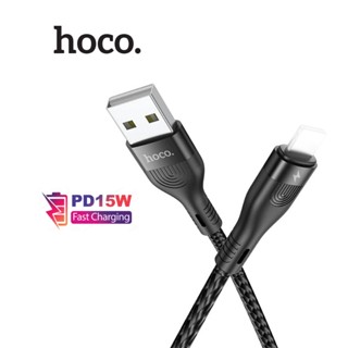  Cáp sạc Hoco DU14 USB to IP PD15W 3.0A hỗ trợ sạc nhanh cho ip 6 7 8 X 11 12 13 14 dây dù siêu bền dài 1M 
