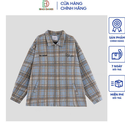 Áo khoác flanel nam nữ 3 màu dạ dây kéo chất vải caro dạ dày dặn thoải mái mẫu hót 2024 Bảo Đăng.