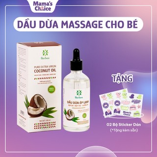 Dầu Dừa Ép Lạnh Herbee 100ml, Massage Cho Trẻ Sơ Sinh, Làm Mờ Vết Rạn Da, 100% Chiết Xuất Tự Nhiên