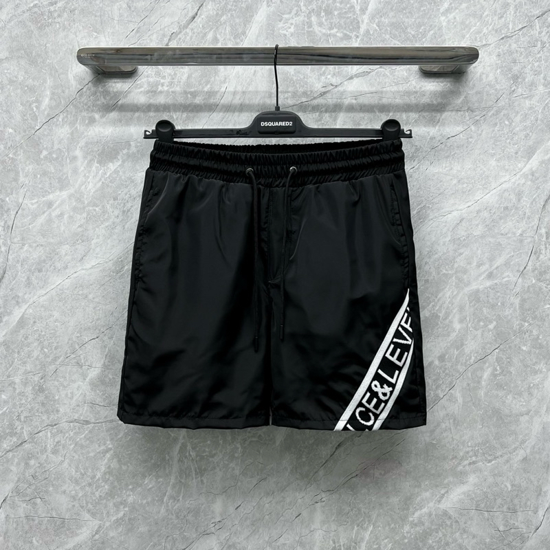 Quần cộc short gió Dolce Lever đùi thêu vạch chữ sọc chéo bên trong lót lưới