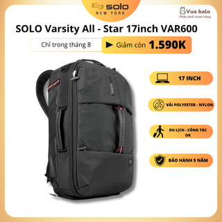 Balo SOLO Varsity All - Star 17inch - Đen - VAR600-4 . Phù hợp đi du lịch ngắn hàng - Bảo hành chính hãng 5 năm