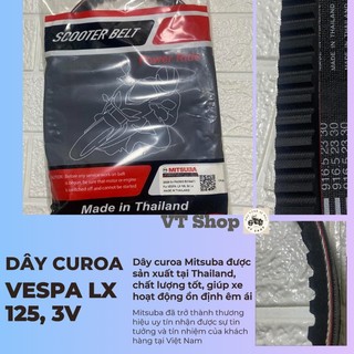Dây curoa liberty,vespa lx, gts 3v 125 mitsuba hàng nhập thailan