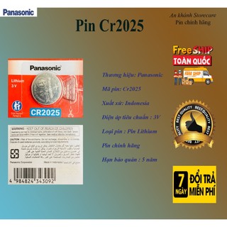 1 viên Pin remote khóa ô tô CR2025 Panasonic - sản phẩm chính hãng, mới nhất