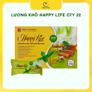 Lương Khô Happy Life - Hộp 420g - Công Ty Cổ 22 - Tôm Vàng