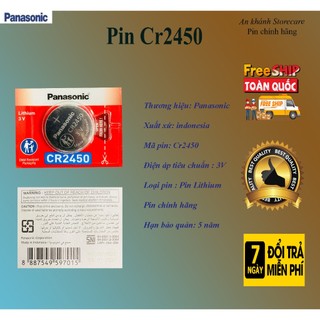 1 viên Pin remote khóa ô tôCR2450 Panasonic - sản phẩm chính hãng, mới nhất
