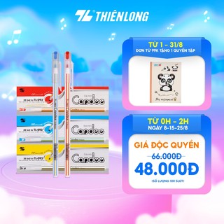 Hộp 20 Bút bi Thiên Long TL-093 ngòi 0.6mm mực xanh/đỏ/đen có nắp đậy trọng lượng nhẹ ít gây mỏi tay phù hợp tốc kí