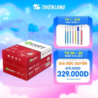Combo 5 ream Giấy in A4, giấy photo IK Copy 80gsm độ dày cao, đều màu không gợn sóng, không xơ xước và không tách lớp
