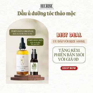 [Tặng dòng mới] Dầu ủ dưỡng tóc [với 15 loại thảo mộc] kích mọc, phục hồi da đầu hư tổn, khô yếu Herbe Beauty handmade
