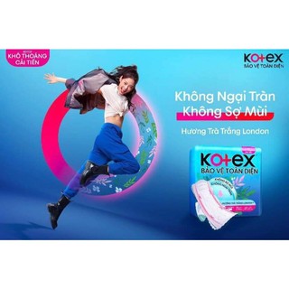 Băng Vệ Sinh Kotex Bảo Vệ Toàn Diện hương trà trắng LONDON Siêu Mỏng có Cánh 23cm 8 Miếng