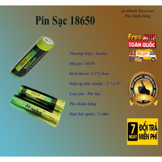 Pin 18650 akasha 6000mah 4.2v, pin sạc 18650