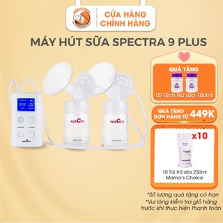 Máy hút sữa Spectra 9 Plus | Nhỏ gọn, hút êm, dùng điện trực tiếp hoặc pin sạc