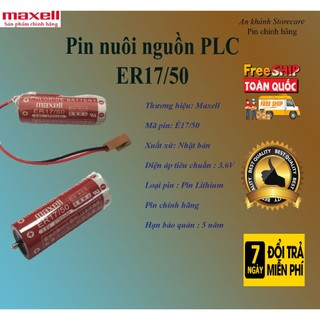 Pin nuôi nguồn plc er17/50 maxell 3,6v có kèm giắc màu nâu