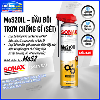 Sonax MoS2OIL - Dầu Bôi Trơn Chống Gỉ (Sét) 400ml, Bôi Trơn Chống Ăn Mòn Chống Nước Giắc Điện Ô tô Xe Máy Sonax 339400